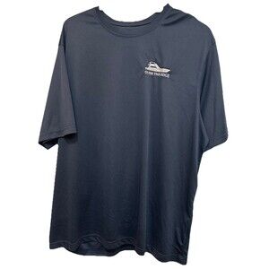 Clique Men's TShirt Short Sleeve Navy XL Over The Edge Shut Up and Fish Flag